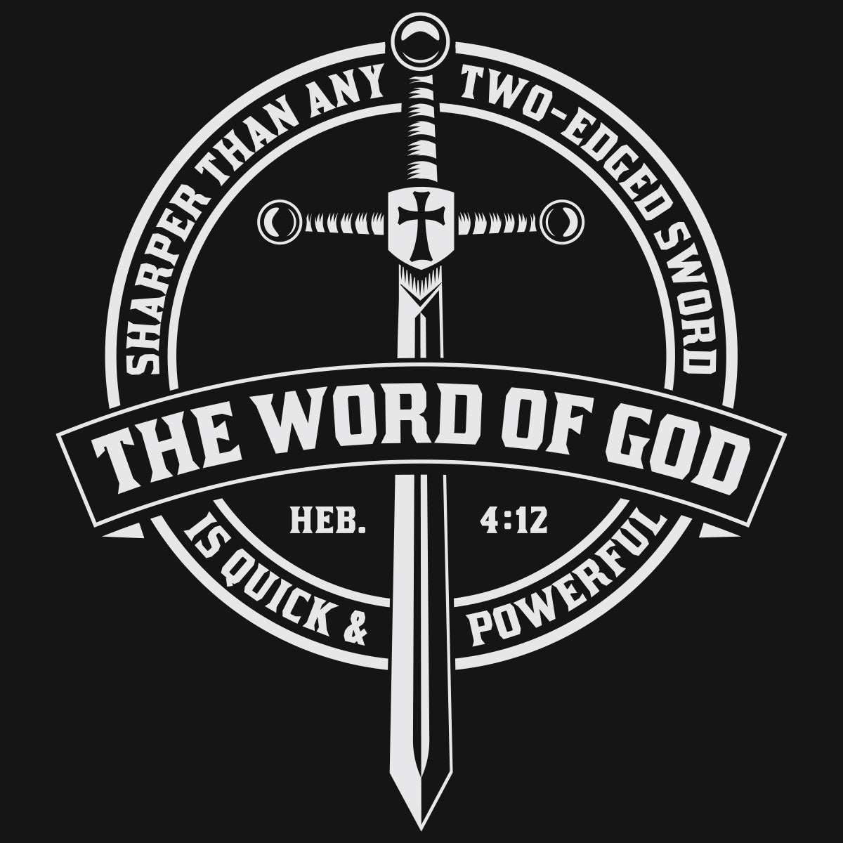 Kerusso Cross, Sword Design Black, Silver Tone 30 Ounce Lidded Stainless Steel Travel Tumbler with Straw, Word of God Quick & Powerful