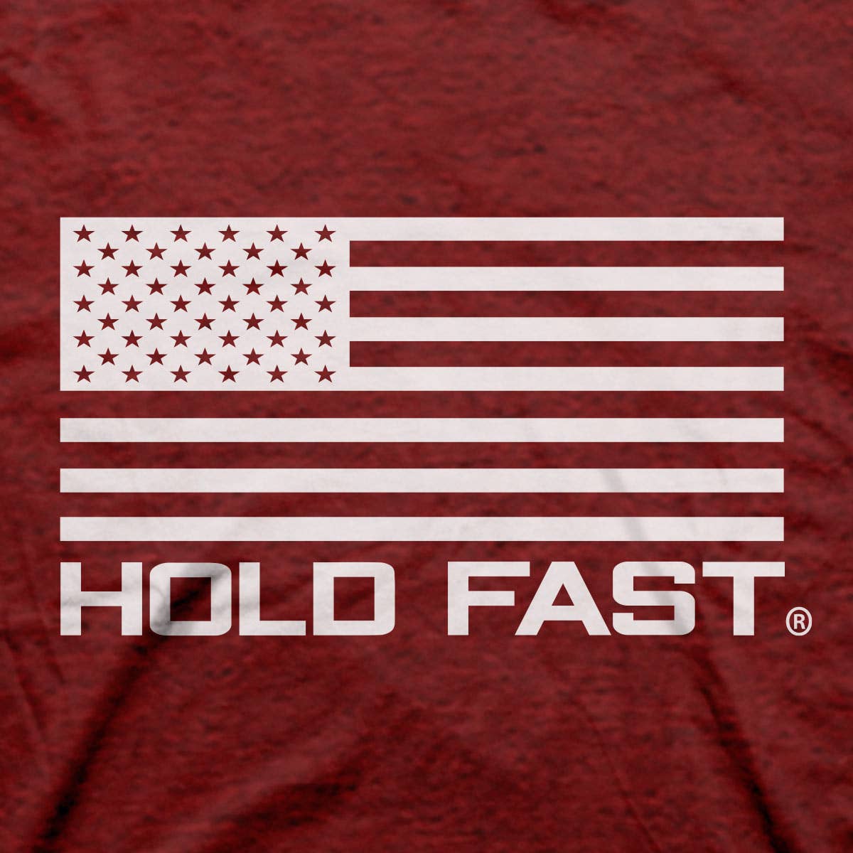 HOLD FAST Mens T-Shirt Freedom Eagle Crest: Peppered Red Heather / Medium