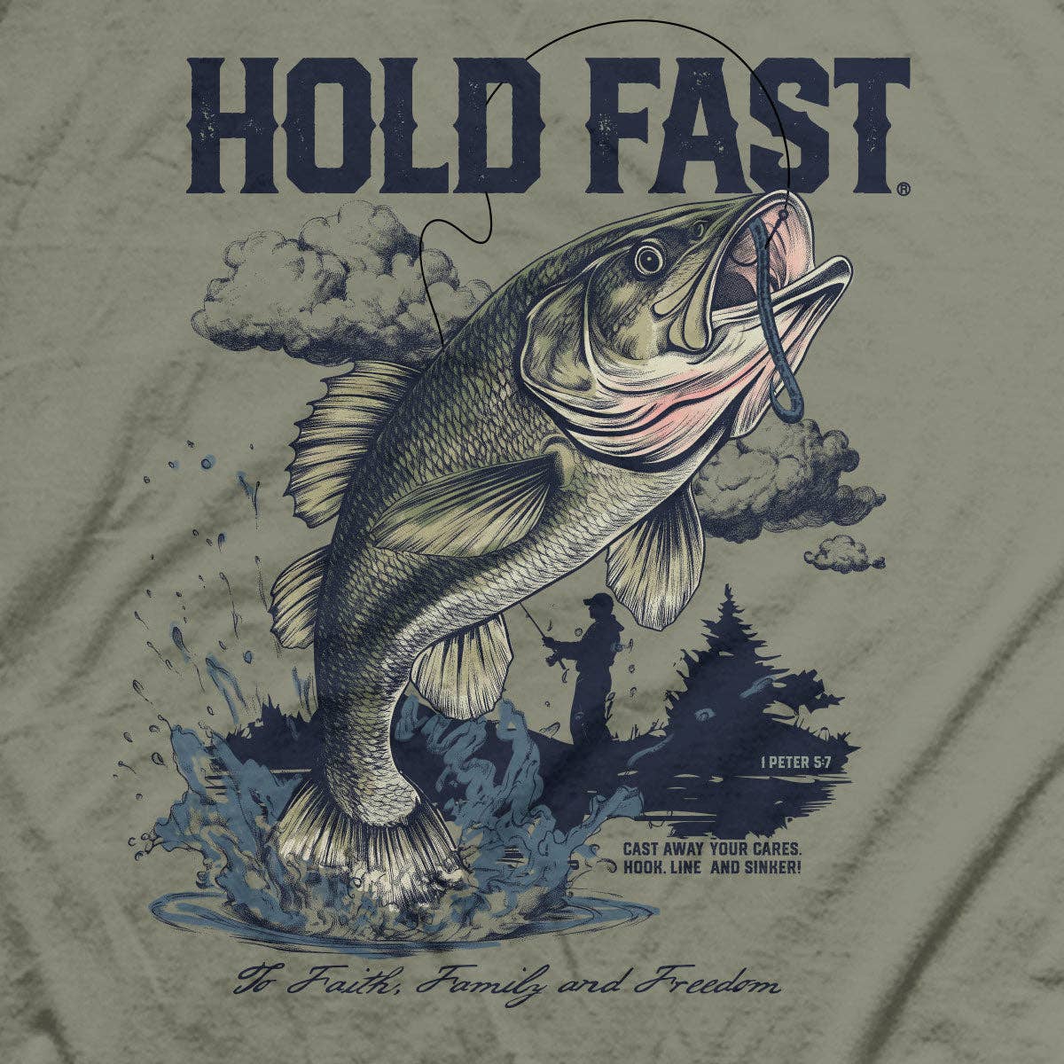HOLD FAST Mens T-Shirt Fishing