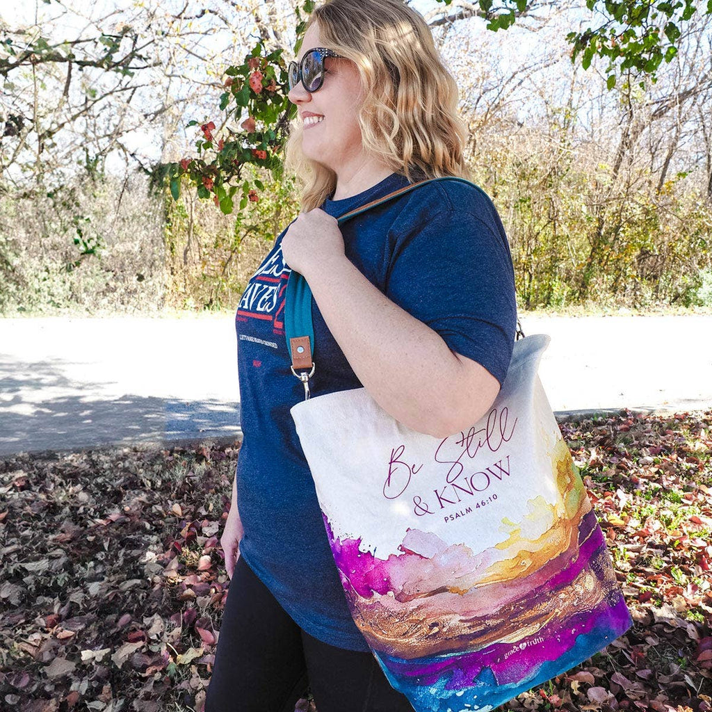 Grace & truth Womens Tote Bag Be Still: Multi-color
