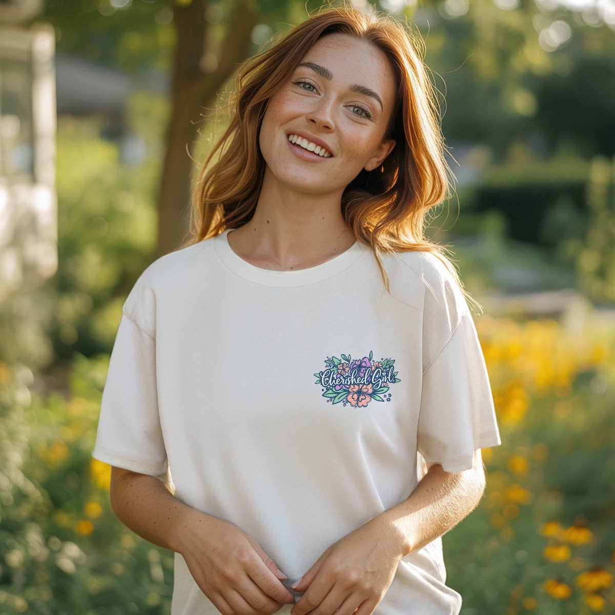 Cherished Girl Womens T-Shirt Live Justly