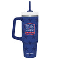 Kerusso Hold Fast Patriotic Star Design Red, White, Blue 30 Ounce Lidded Stainless Steel Travel Tumbler with Straw