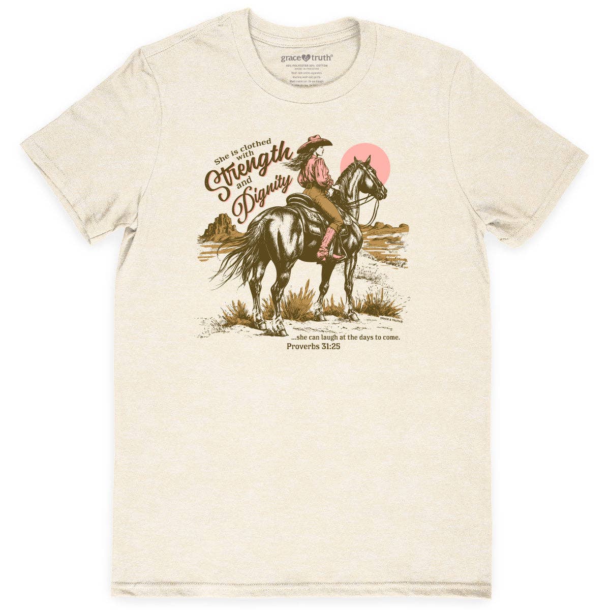 Grace & truth Womens T-Shirt Cowgirl Strength