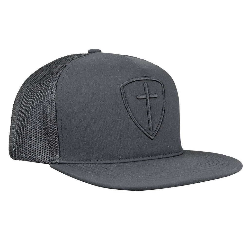 Kerusso Mens Cap Black Cross And Shield: Black / One Size Fits Most